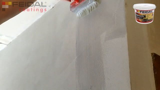 Нанесення декоративної штукатурки Feidal Strukturputz maxi, фактура геометричний бетон.