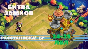 Castle Clash. Битва Замков, Расстановка для битвы гильдий, Ратуша 24, 25 лвл . Раста БГ  OOTEK