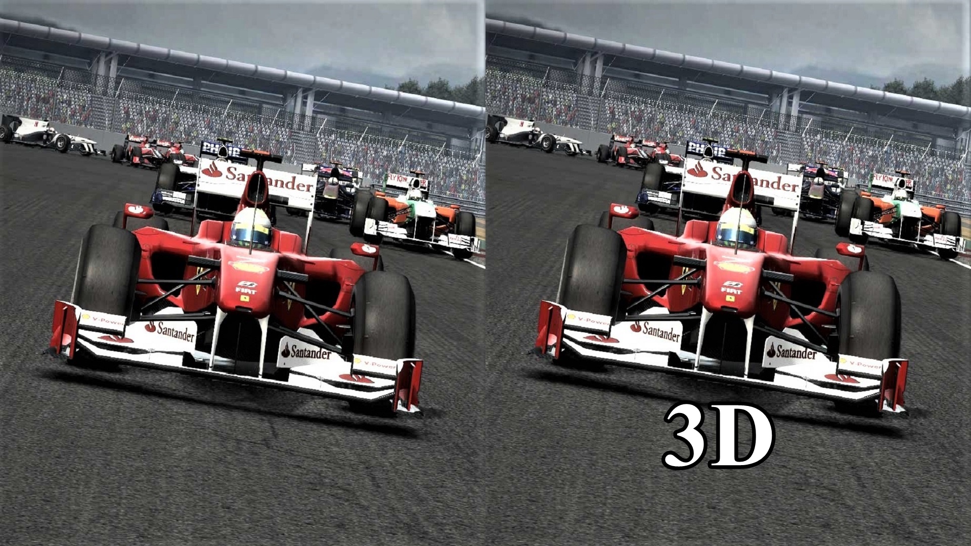 F1 2010 3D video SBS VR box google cardboard