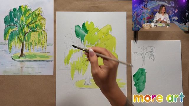 Как нарисовать Иву ? / Урок по рисованию для начинающих от more-art.ru