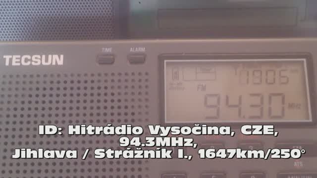 16.06.2019 08:47UTC, [Es], Hitrádio Vysočina, Чехия, 94.3МГц, 1647км