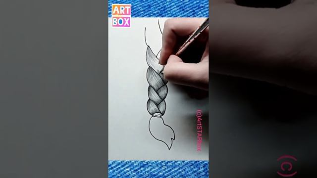 Как нарисовать КОСИЧКУ легко пошагово?How to draw HAIR easy step by step