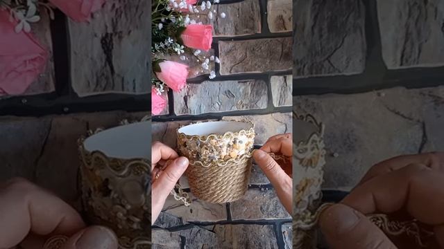 DIY.??Кашпо своими руками.Подарок на день матери.Морская тематика.Декор для дома.Кашпо из джута.