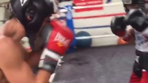 Bekman Soylybaev sparring Rocco Santomauro at Wild Card West Santa Monica