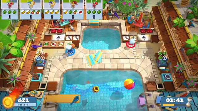 Overcooked 2 - Surf n Turf DLC - Level 1-4 - 4 Stars - 2 Player co-op смотреть онлайн