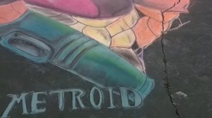 Samus Chalk Drawing