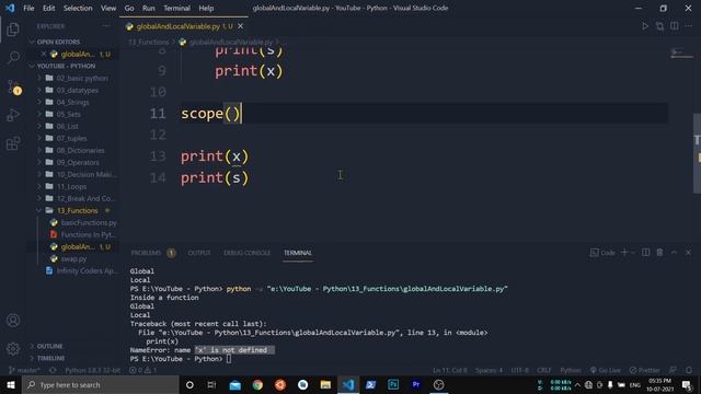 Global And Local Variables in Python | Global Keyword #15