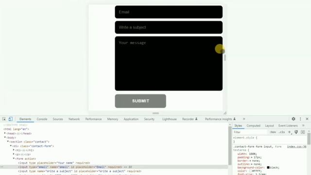 Responsive contact form coding.|| Media Coding