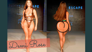 Demi Rose Mawby oh Polly fashion show at Miami swim week.
