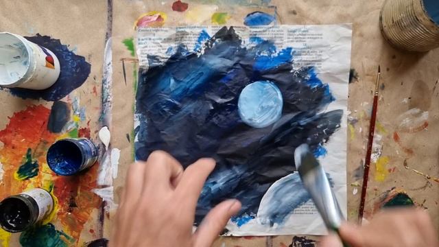 В КОСМОСЕ |Рисуем на газете|Очень просто и быстро гуашью? смотреть онлайн