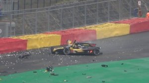 2023 FIA WEC 6 Hours of Spa, van der Zande's massive crash - View from the new grandstand (4K)