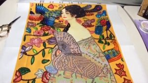 «Дама с веером» (Butterfly). Отчёт N1 - безголовые птицы!? Вышивка бисером.