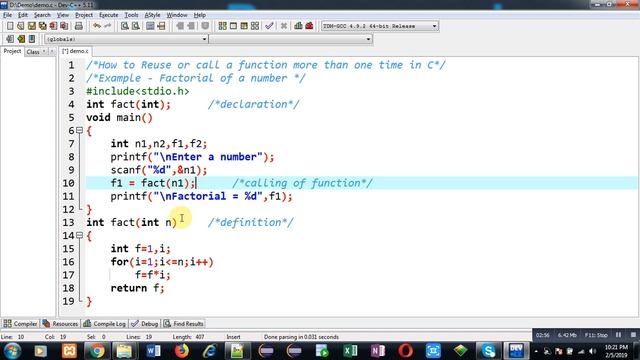 11 Function in C | How to reuse or call a function more than one time in c programming