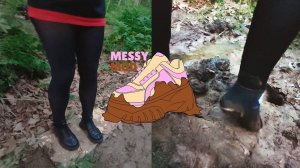 🤎 ДЕВОЧКА В КРОССОВКАХ И КОЛГОТКАХ ХОДИТ ПО ГРЯЗИ Girl in Mud Black Shoes and Sock