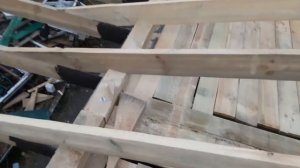 Стропила на крыше пристройки.