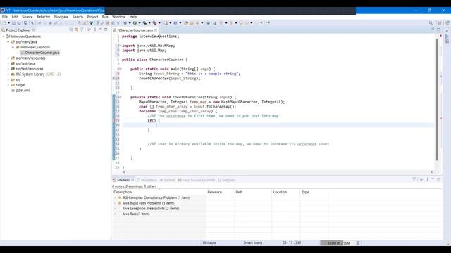 Counting Characters in a String - Java Interview Question смотреть онлайн