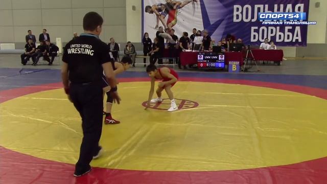Первенство СФО по вольной борьбе среди юношей до 16 лет. Ковер B смотреть онлайн