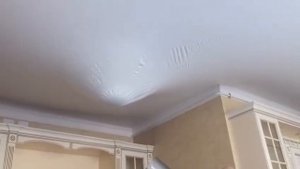Восстановление натяжного потолка после затопления соседями.