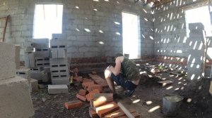 Перегородка из керамзитобетонных блоков / Будни строительства гаража