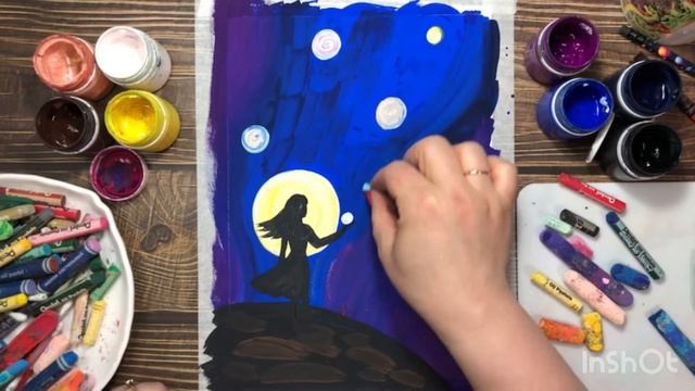 Рисуем космос в смешанной технике. смотреть онлайн