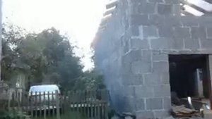 Гараж из арболитных блоков закончен