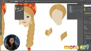 Урок 1 - Персонаж Царевна. Лицо и эмоции / Курс «Adobe Illustrator для начинающих» от more-art.ru