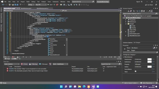 Make Rounded Button Look Awesome - C# WPF Microsoft Visual Studio 2022 | Programming | CSharp