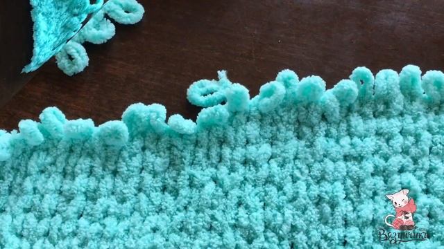 Как вязать руками плед из петельчатой пряжи Ализе Пуффи Alize puffy. Plaid of looped yarn смотреть онлайн