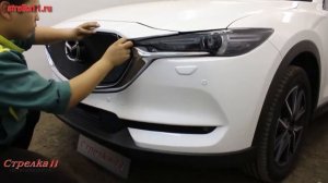 Защита радиатора PREMIUM - MAZDA CX-5 II 2017г.в. (Черный) - strelka11.ru