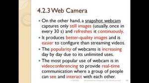 Introduction To Computers Lecture 20(Part-3) - Web Camera | Web cam | Working | Hindi