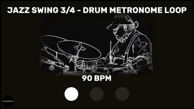 Jazz Swing 3/4 | Drum Metronome Loop | 90 BPM смотреть онлайн