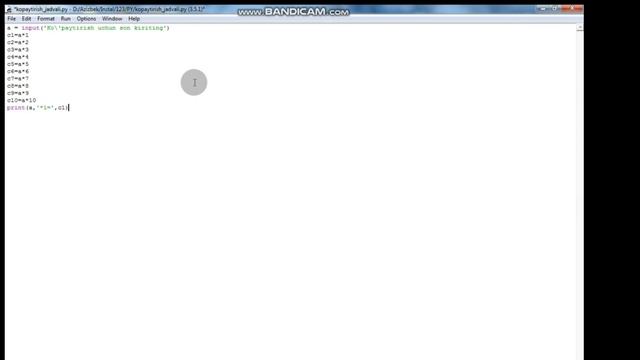 PYTHONDA KO'PAYTIRISH JADVALI // MULTIPLICATION TABLE IN PYTHON // WORLD GAME STUDIO