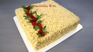 Постный торт "Наполеон" | Торт без яиц и молока | LoveCookingRu