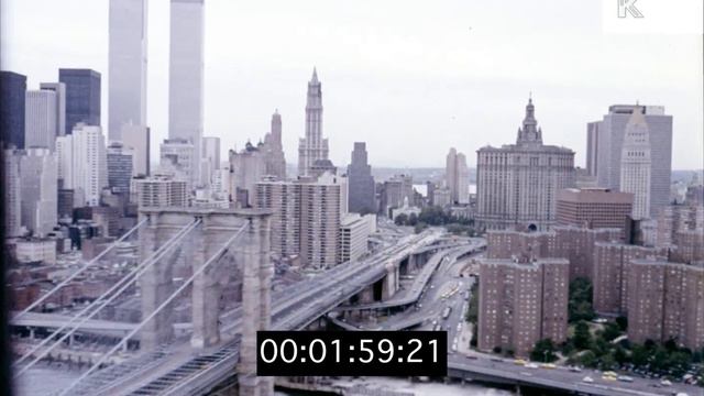 1970s New York City Aerials, Manhattan, 1973, HD from 35mm