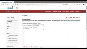 Programming in Java Week 4 Programming Assignment Q1 | NPTEL | Jan 2021 |