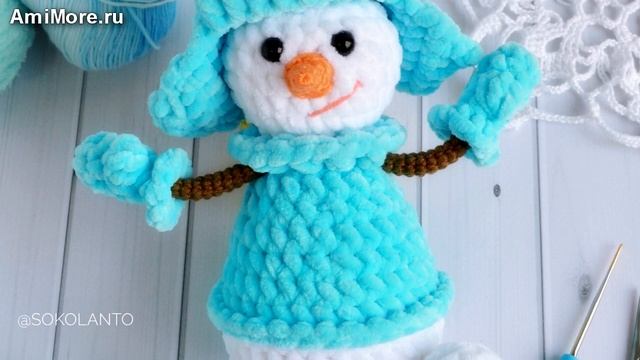 Амигуруми: схема Снеговичок Стёпка. Игрушки вязаные крючком - Free crochet patterns. смотреть онлайн
