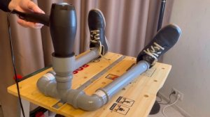 Скоростная сушилка для обуви из пластиковых труб. Делается за несколько минут. DIY