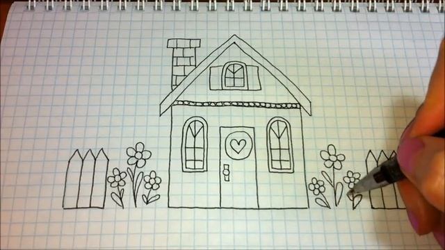 Простые рисунки #417 Рисуем красивый домик смотреть онлайн