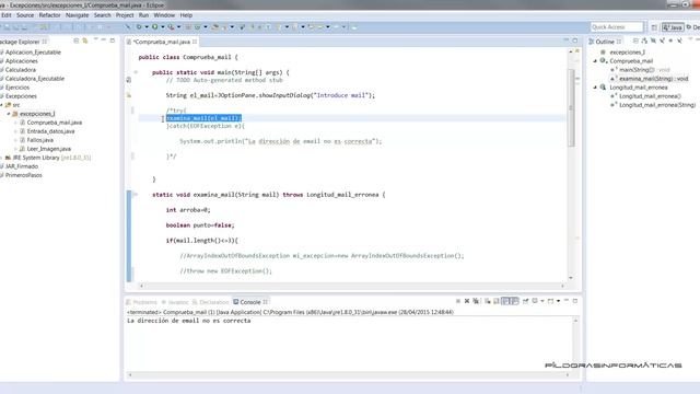 Curso Java Excepciones VI. Creación de excepciones propias. Vídeo 147 смотреть онлайн