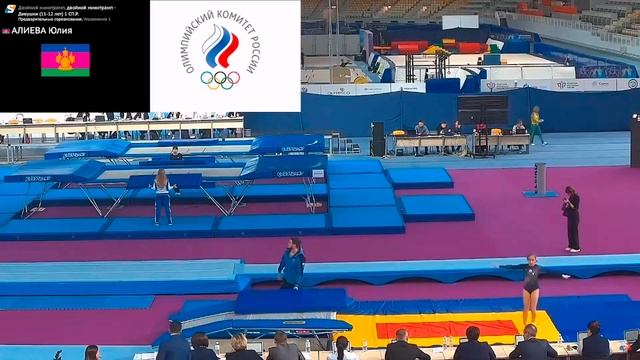 Алиева Юлия. Первенство России 2023. Двойной минитрамп, квалификация 1 Сп. разряд (11-12 лет) смотреть онлайн
