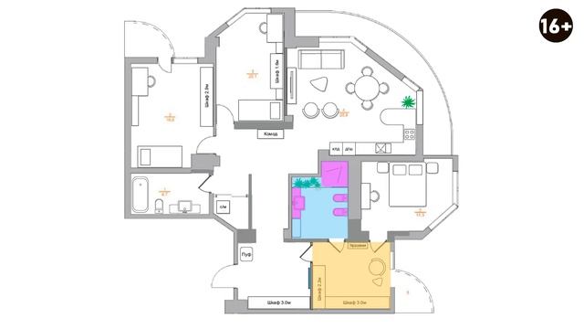 Объединение двух квартир в одну. Планировка квартиры смотреть онлайн