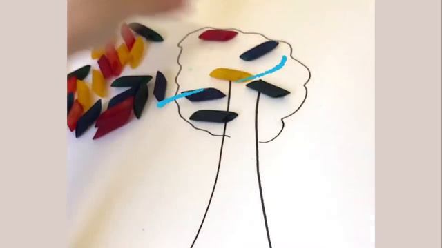 Учим алфавит-учим букву Д.Новое развивающее видео от Funny Study-аппликация- дерево из макарон. смотреть онлайн