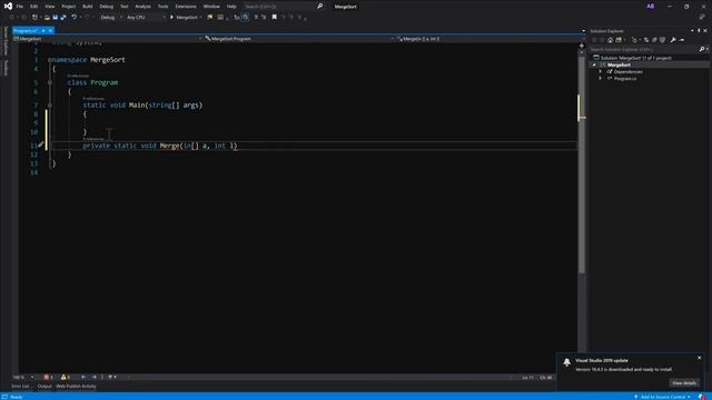 Merge Sort Algorithm in C# смотреть онлайн