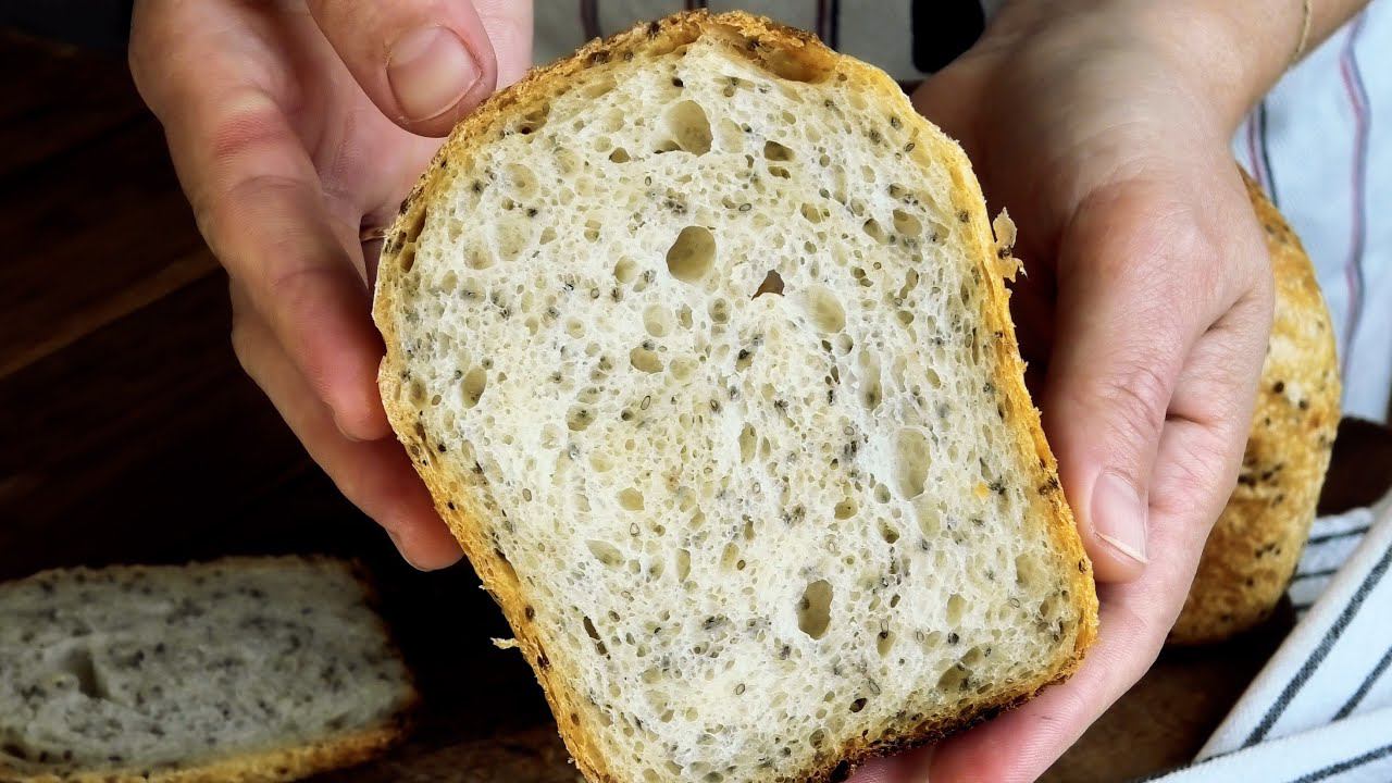 ВКУСНЕЙШИЙ ДОМАШНИЙ ХЛЕБ С СЕМЕНАМИ ЧИА НА ПШЕНИЧНОЙ ЗАКВАСКЕ!//BREAD WITH CHIA SEEDS