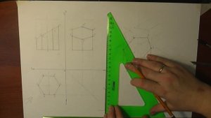 Усеченная шестиугольная призма. Развертка. Урок 20.(Часть2. ПРОЕКЦИОННОЕ ЧЕРЧЕНИЕ)