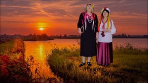 Песня на украинском языке " Два коляри" поют Сливко и Раитина.