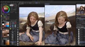 Digital painting process in Clip Studio Paint  practice Master copy from Bouguereau