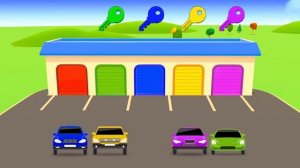 ЦВЕТНЫЕ МАШИНКИ - Изучаем цвета в развивающем мультике для детей - Разноцветные гаражи