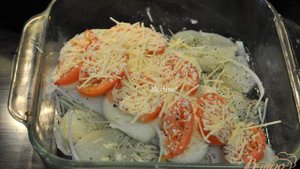 Треска запеченная в духовке с овощами