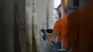 Новострой/Монтаж электрики до и после штукатурки без штробления, но с вырезкой подрозетников